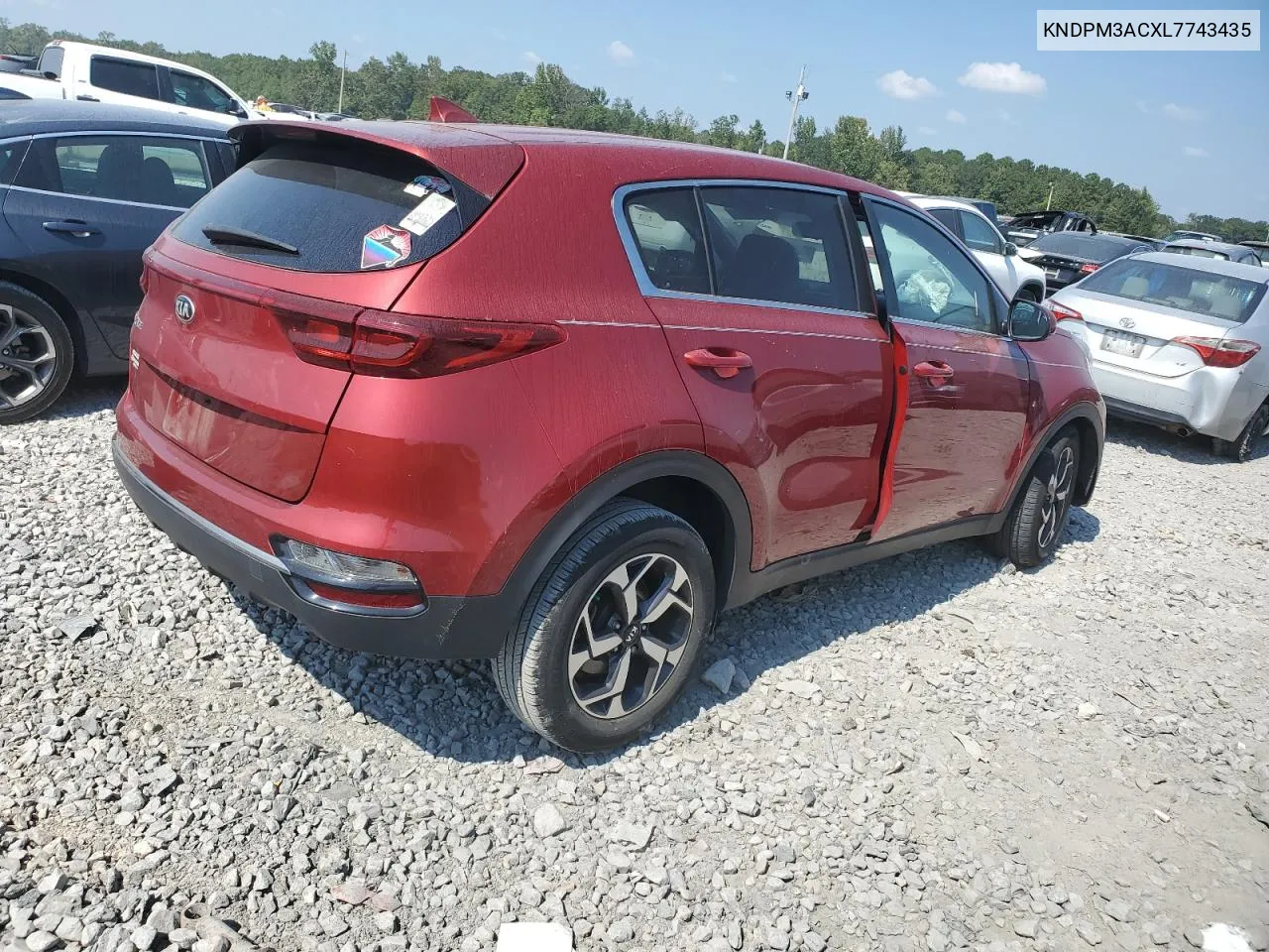 2020 Kia Sportage Lx VIN: KNDPM3ACXL7743435 Lot: 75290444