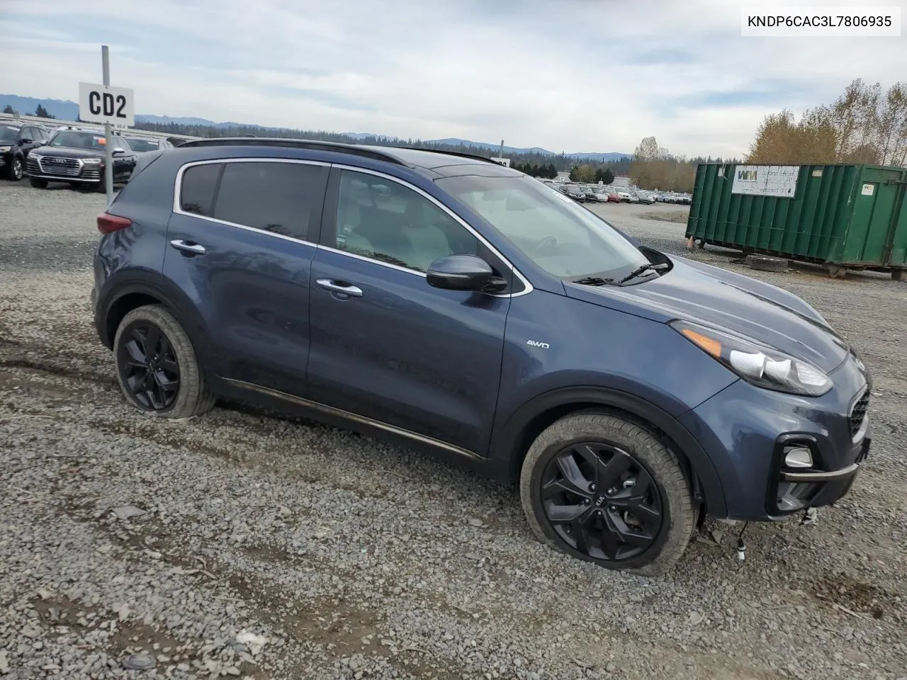 2020 Kia Sportage S VIN: KNDP6CAC3L7806935 Lot: 75703424