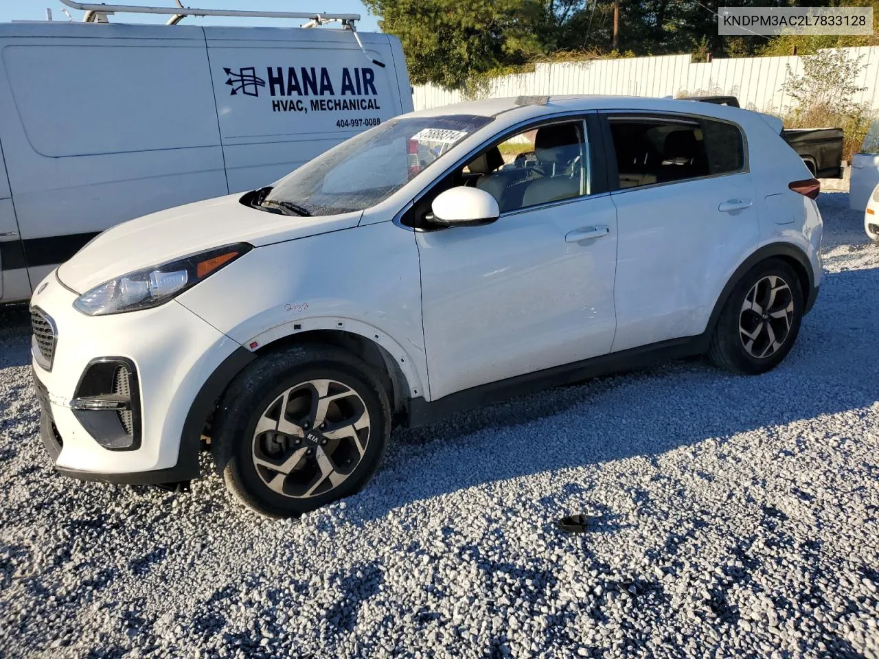 2020 Kia Sportage Lx VIN: KNDPM3AC2L7833128 Lot: 75888314