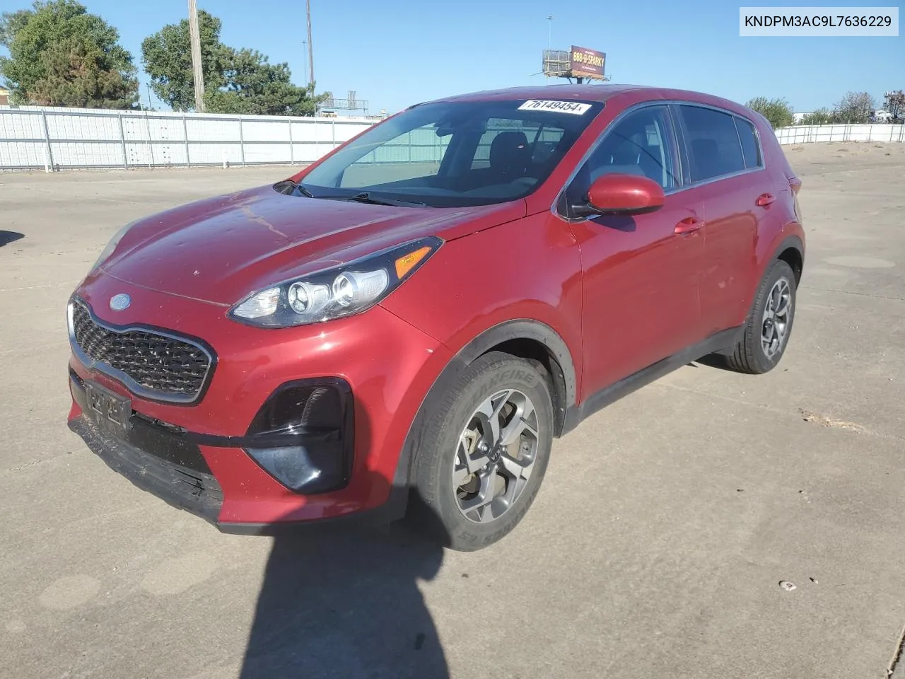 2020 Kia Sportage Lx VIN: KNDPM3AC9L7636229 Lot: 76149454