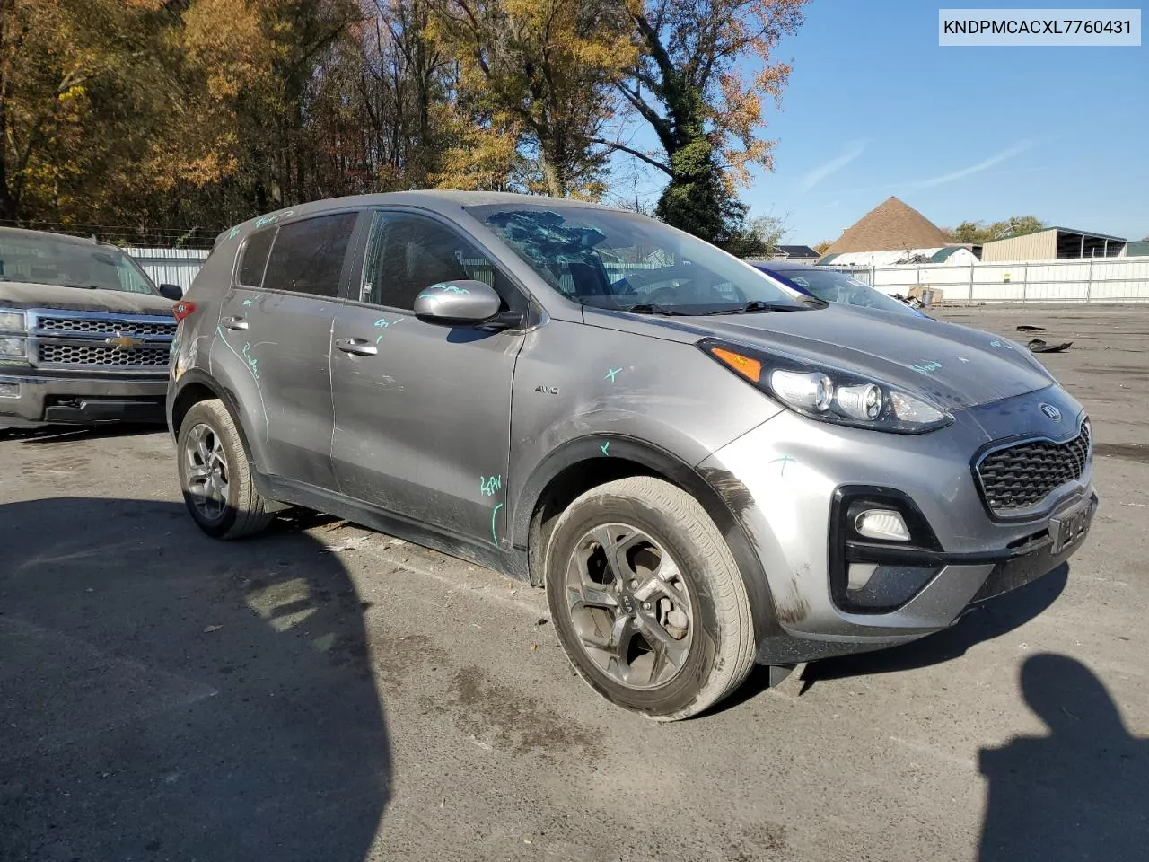 2020 Kia Sportage Lx VIN: KNDPMCACXL7760431 Lot: 77612544