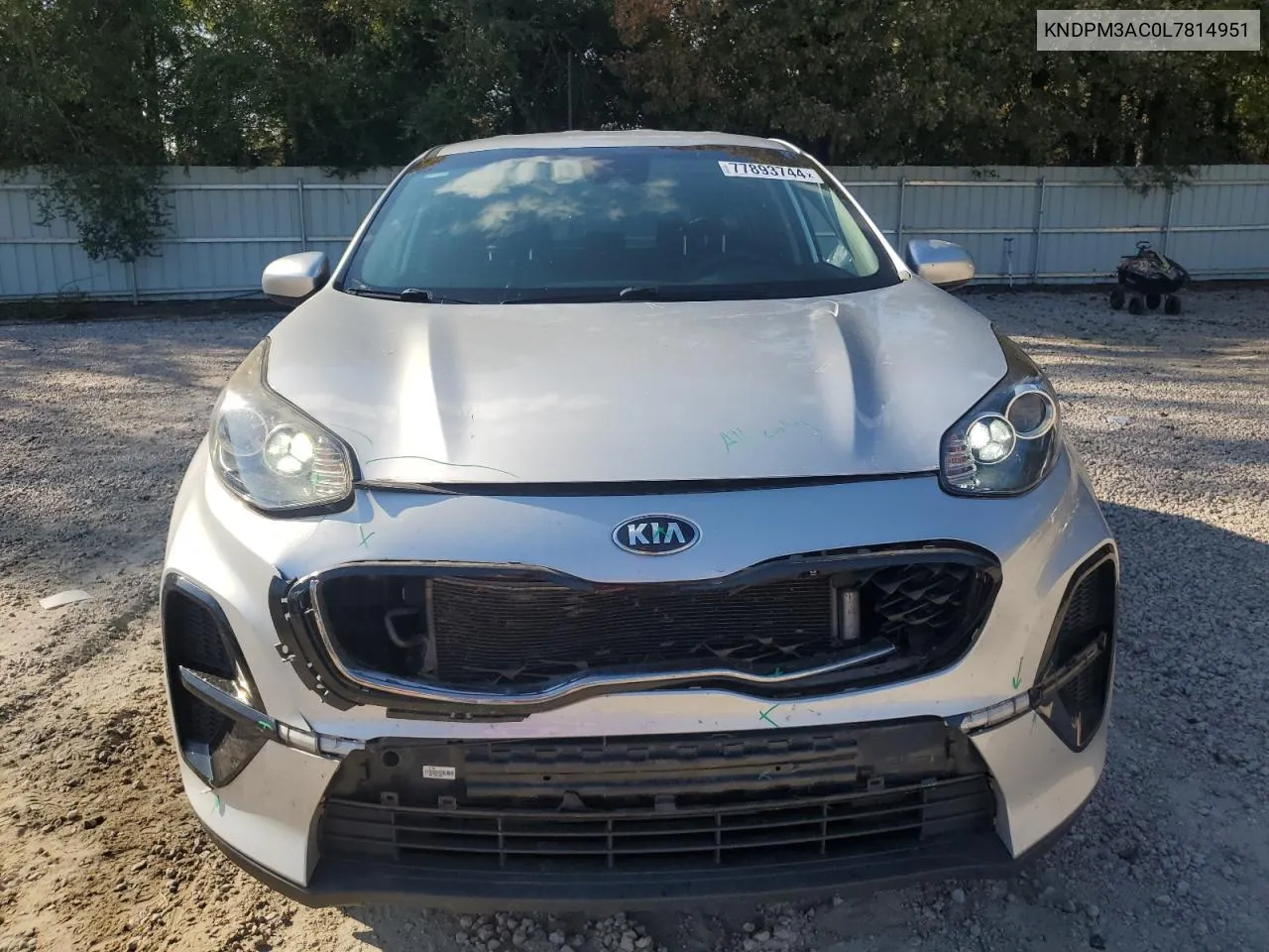 2020 Kia Sportage Lx VIN: KNDPM3AC0L7814951 Lot: 77893744