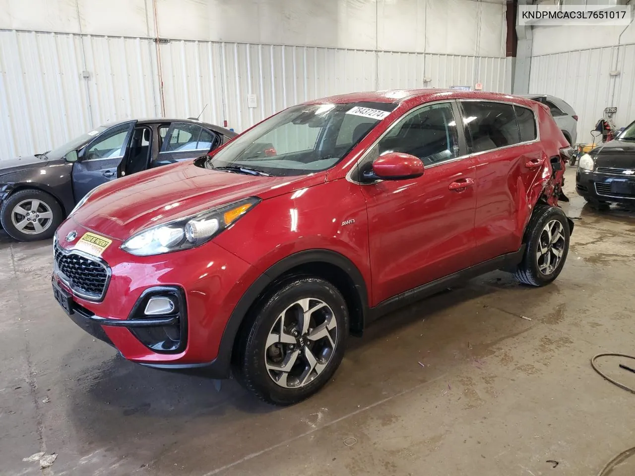 2020 Kia Sportage Lx VIN: KNDPMCAC3L7651017 Lot: 78437274