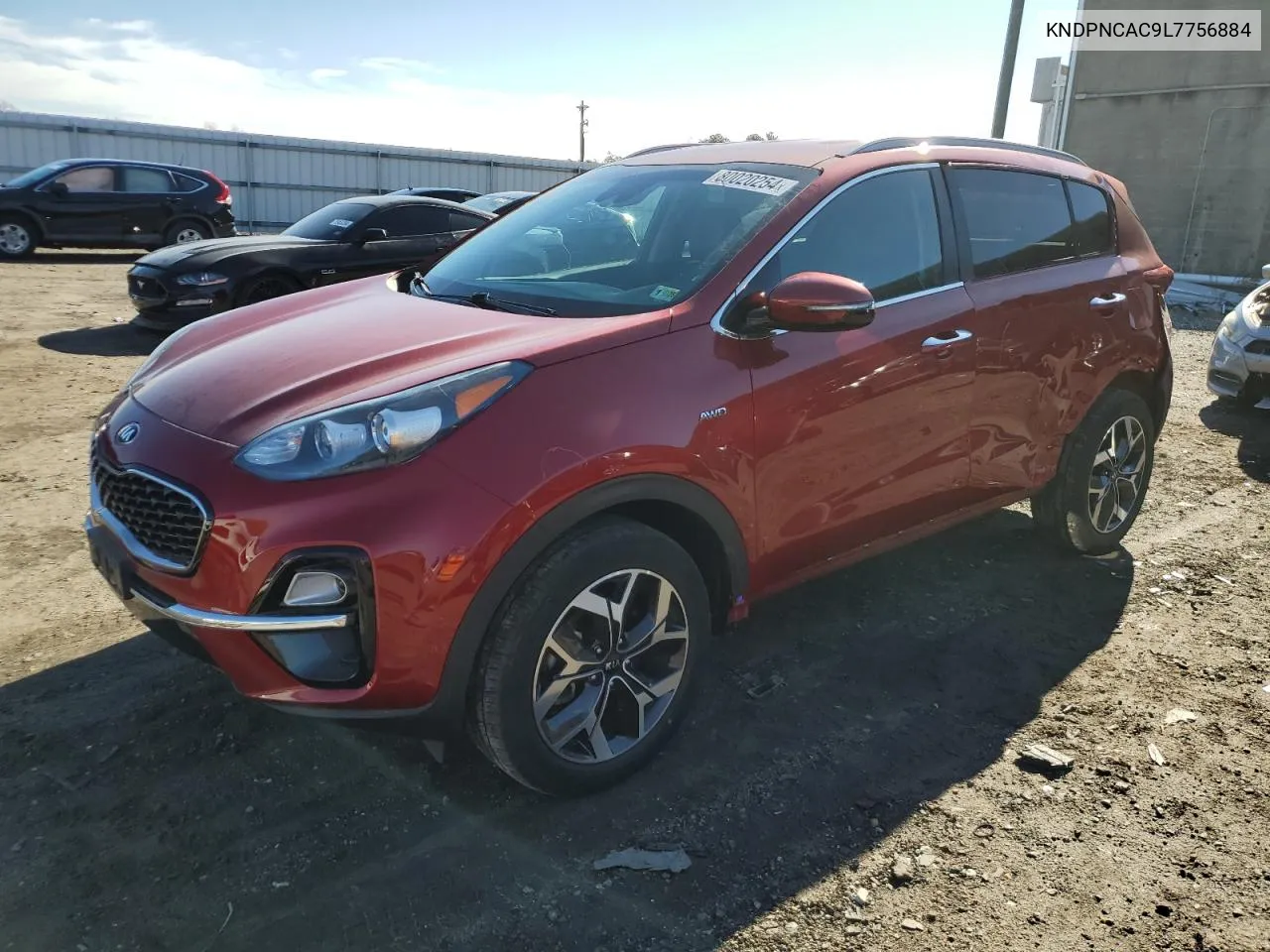 2020 Kia Sportage Ex VIN: KNDPNCAC9L7756884 Lot: 80020254