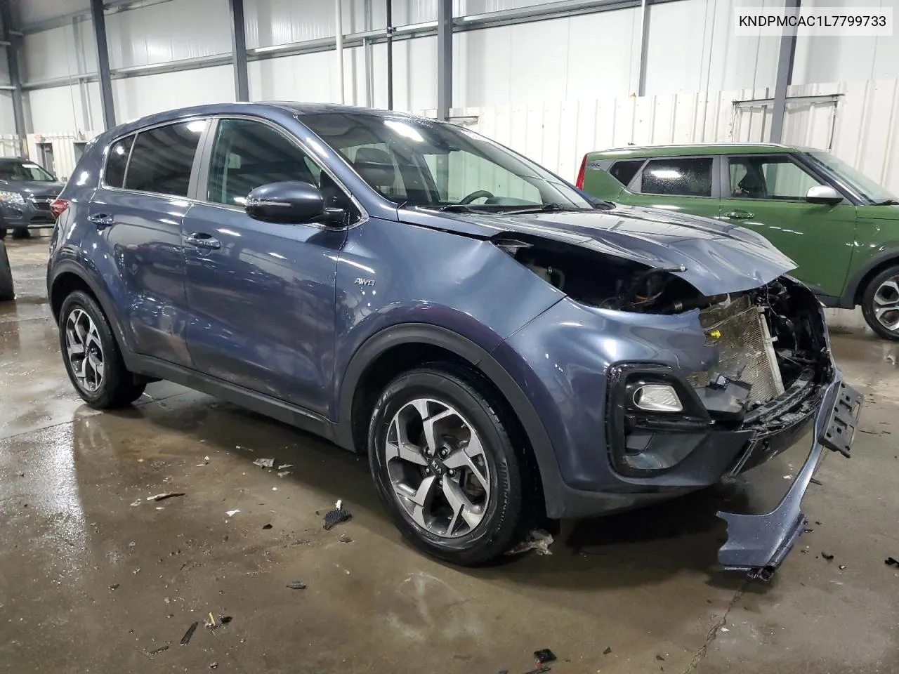 2020 Kia Sportage Lx VIN: KNDPMCAC1L7799733 Lot: 80203064