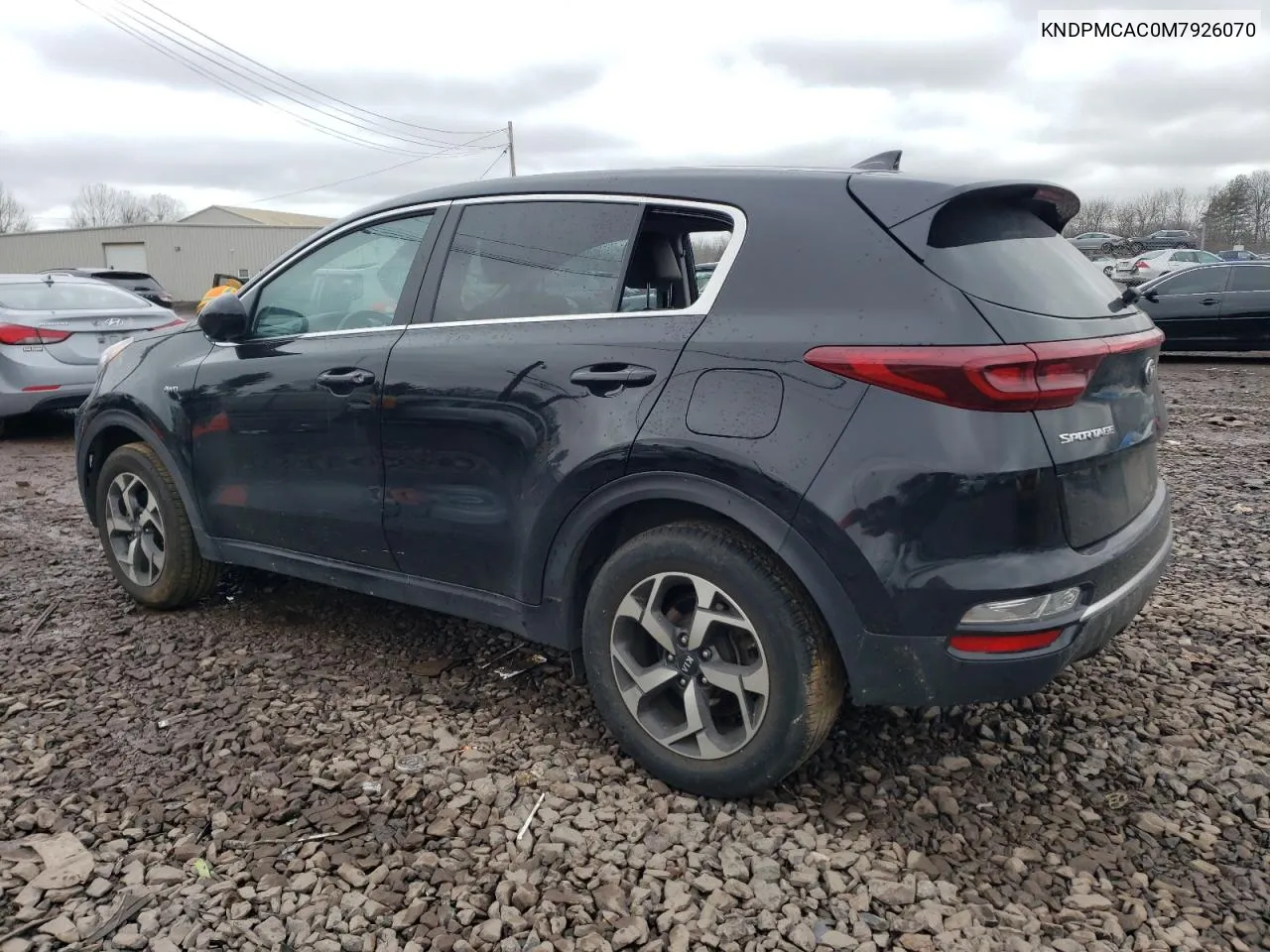 2021 Kia Sportage Lx VIN: KNDPMCAC0M7926070 Lot: 39341084