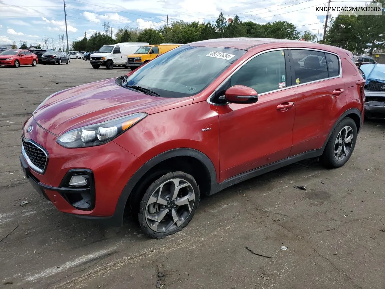 2021 Kia Sportage Lx VIN: KNDPMCAC2M7932386 Lot: 68711634