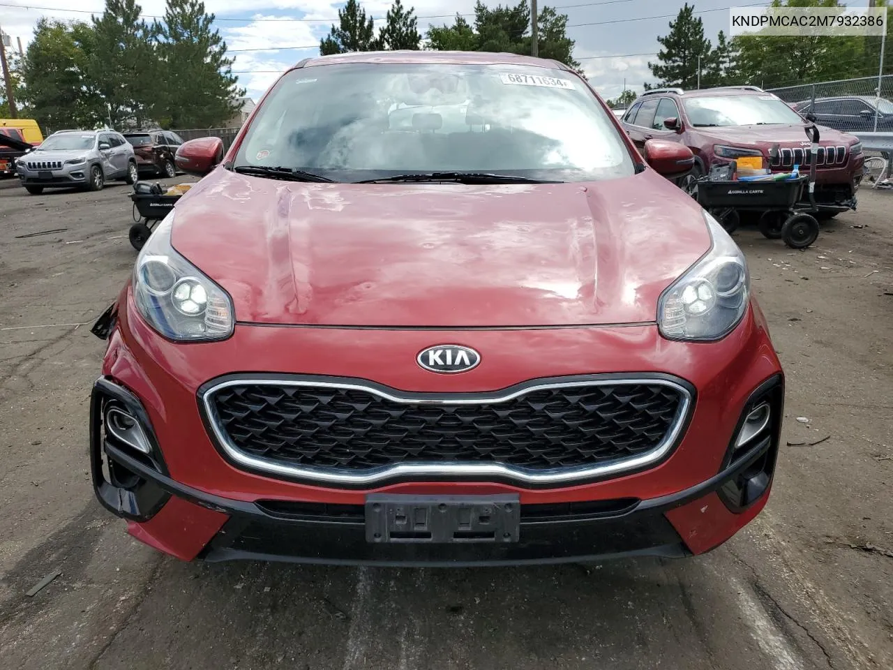 2021 Kia Sportage Lx VIN: KNDPMCAC2M7932386 Lot: 68711634