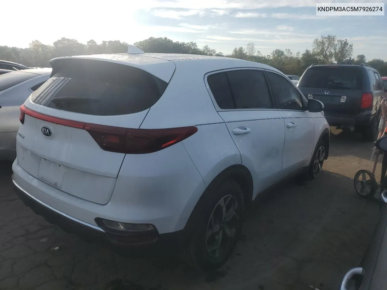 2021 Kia Sportage Lx VIN: KNDPM3AC5M7926274 Lot: 72995904