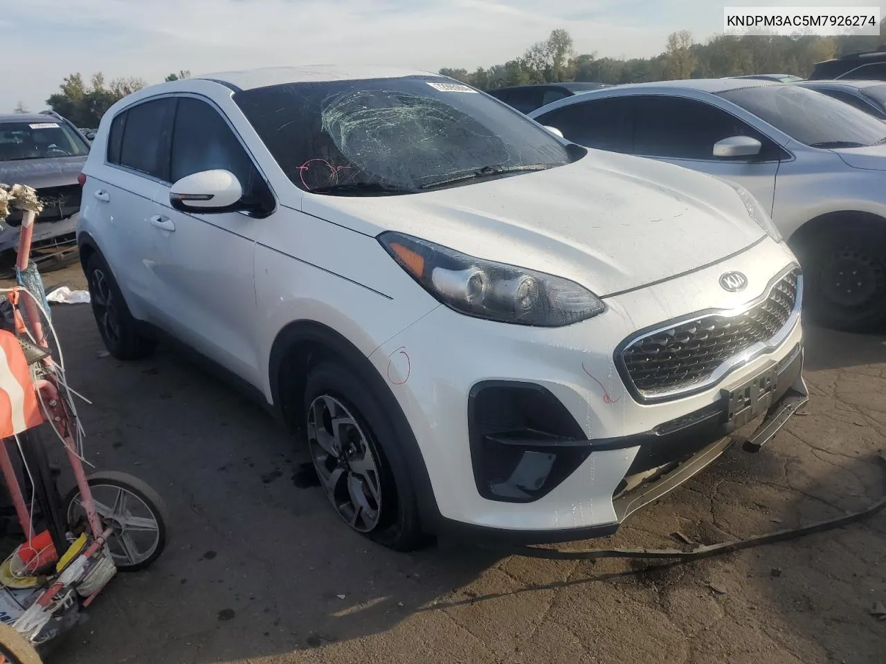 2021 Kia Sportage Lx VIN: KNDPM3AC5M7926274 Lot: 72995904