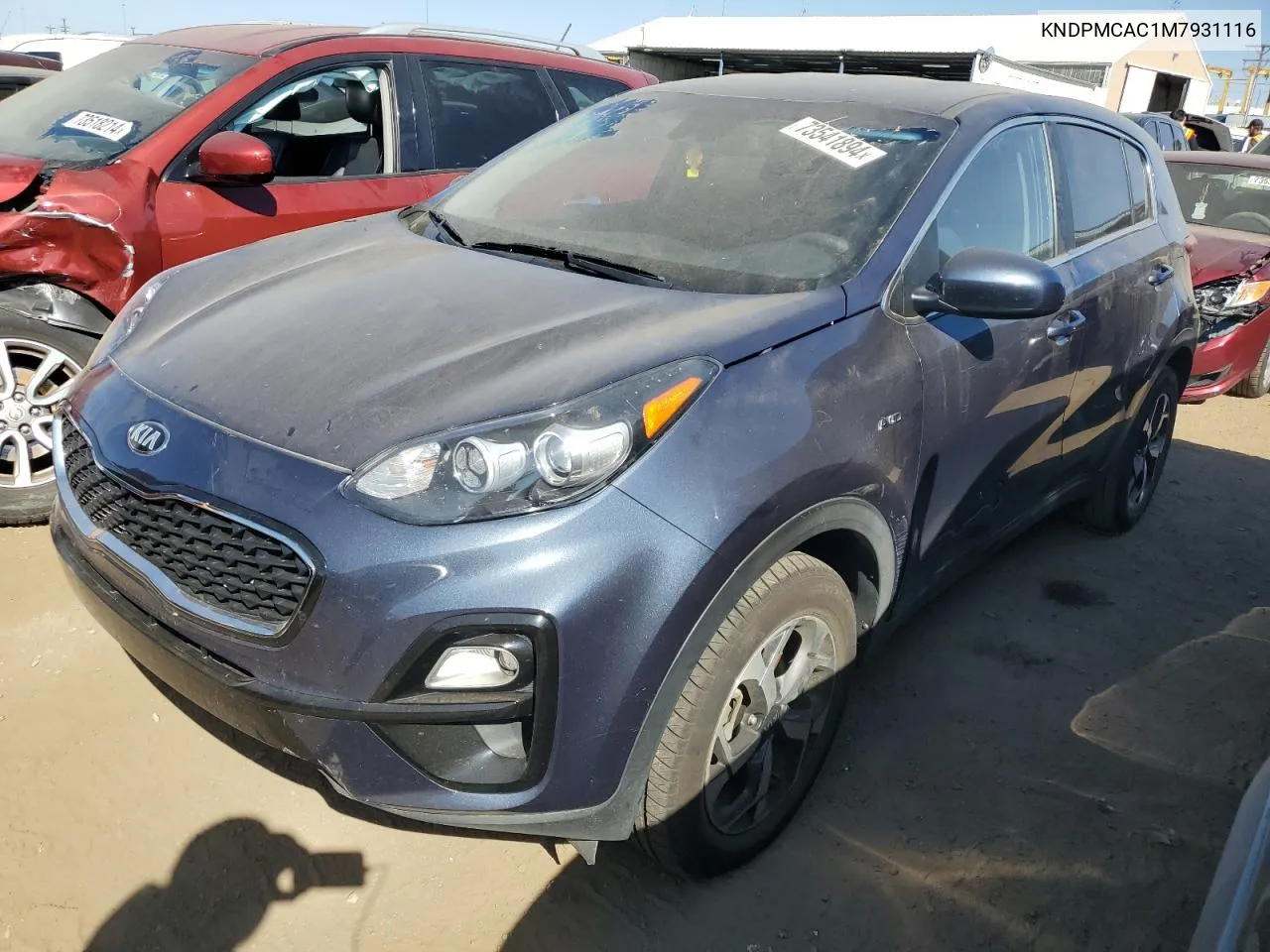 2021 Kia Sportage Lx VIN: KNDPMCAC1M7931116 Lot: 73541894