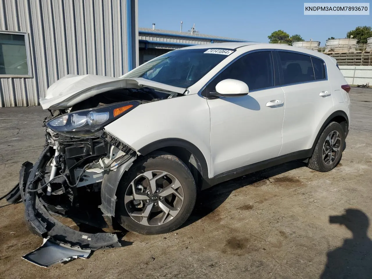 2021 Kia Sportage Lx VIN: KNDPM3AC0M7893670 Lot: 74141064