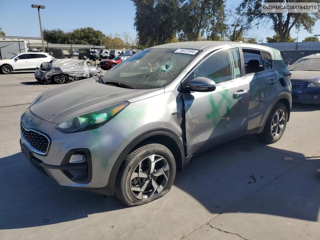 2021 Kia Sportage Lx VIN: KNDPMCAC0M7843710 Lot: 74622594