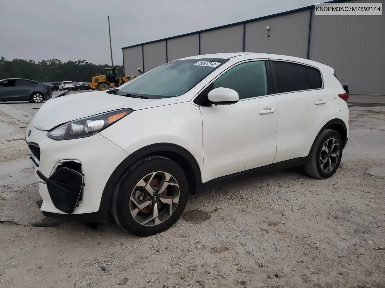 2021 Kia Sportage Lx VIN: KNDPM3AC7M7892144 Lot: 75201234