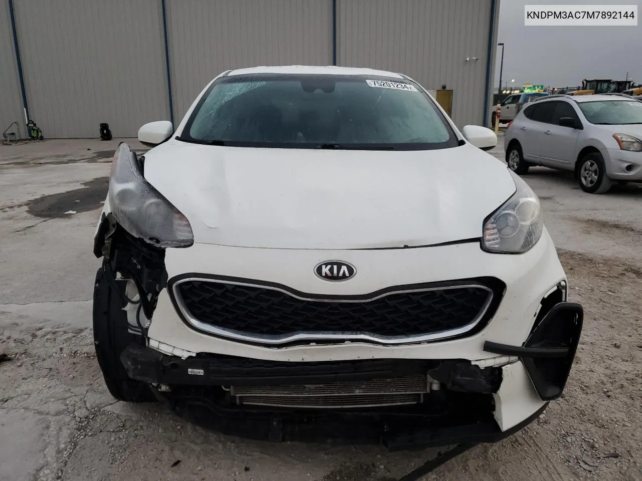 2021 Kia Sportage Lx VIN: KNDPM3AC7M7892144 Lot: 75201234