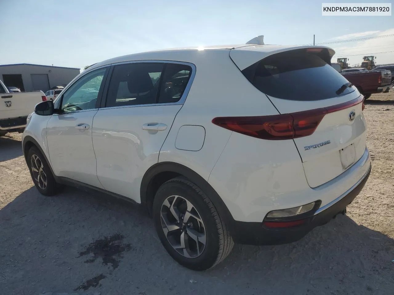 2021 Kia Sportage Lx VIN: KNDPM3AC3M7881920 Lot: 75202954