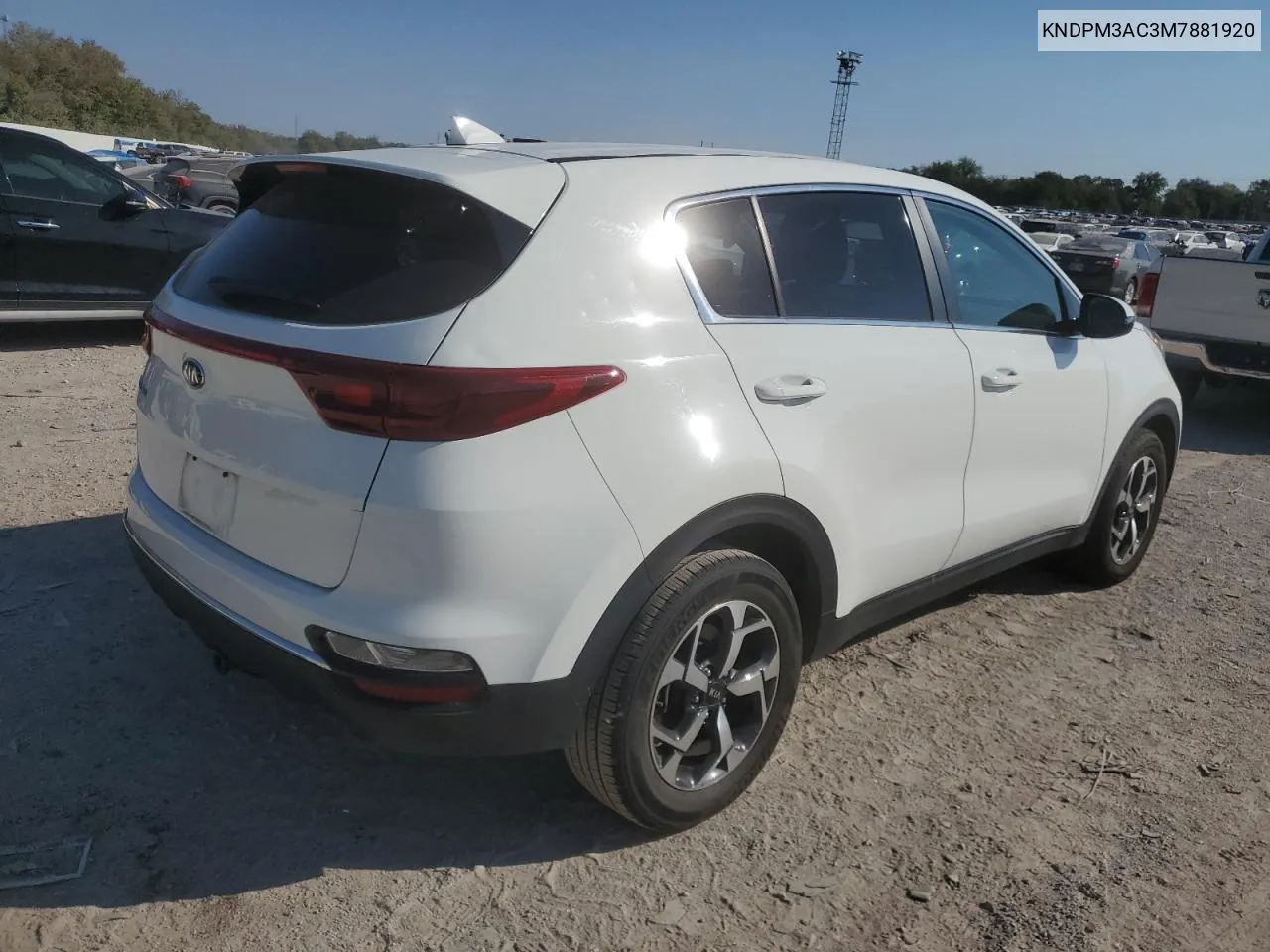 2021 Kia Sportage Lx VIN: KNDPM3AC3M7881920 Lot: 75202954