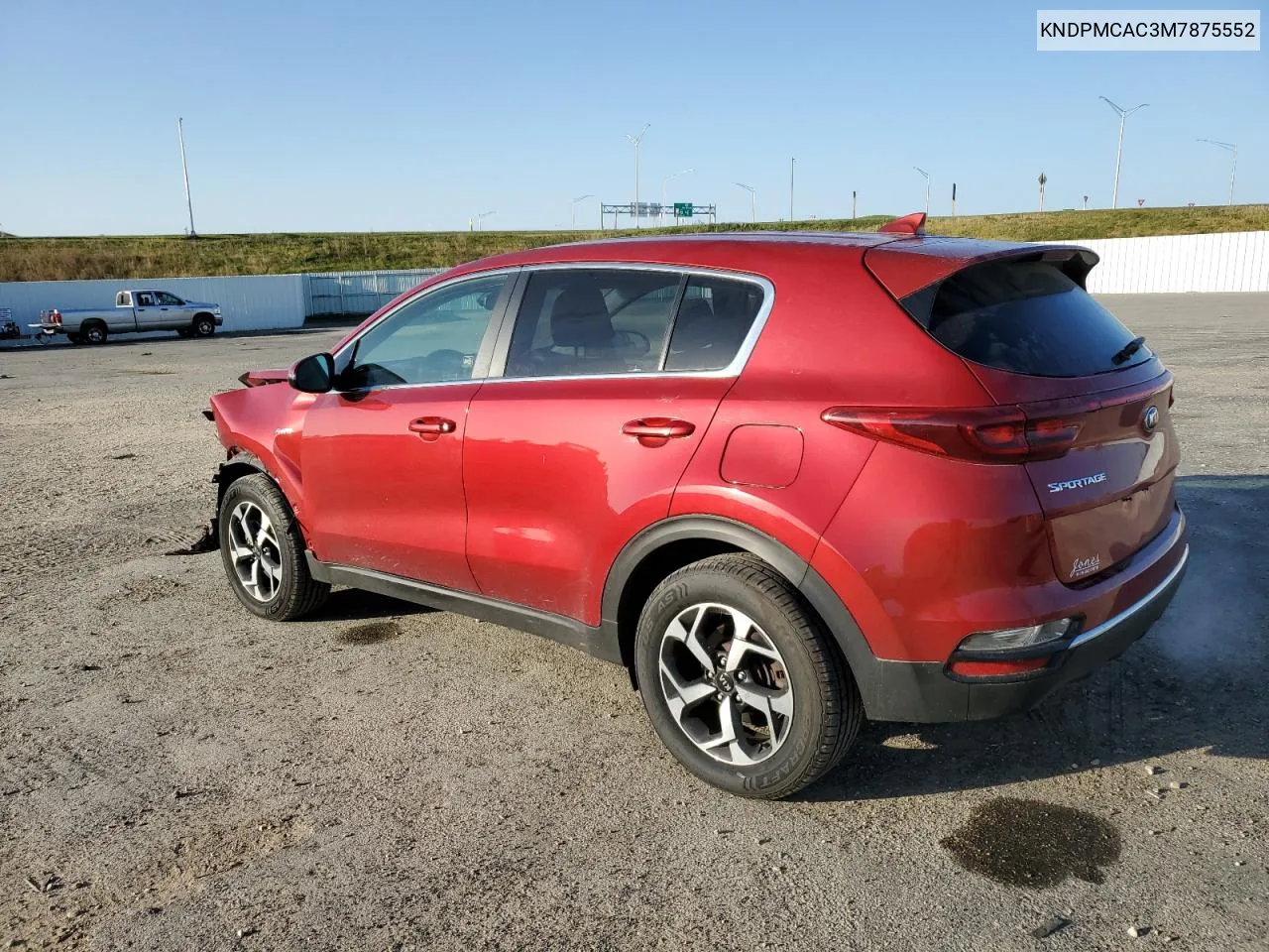 2021 Kia Sportage Lx VIN: KNDPMCAC3M7875552 Lot: 75231154