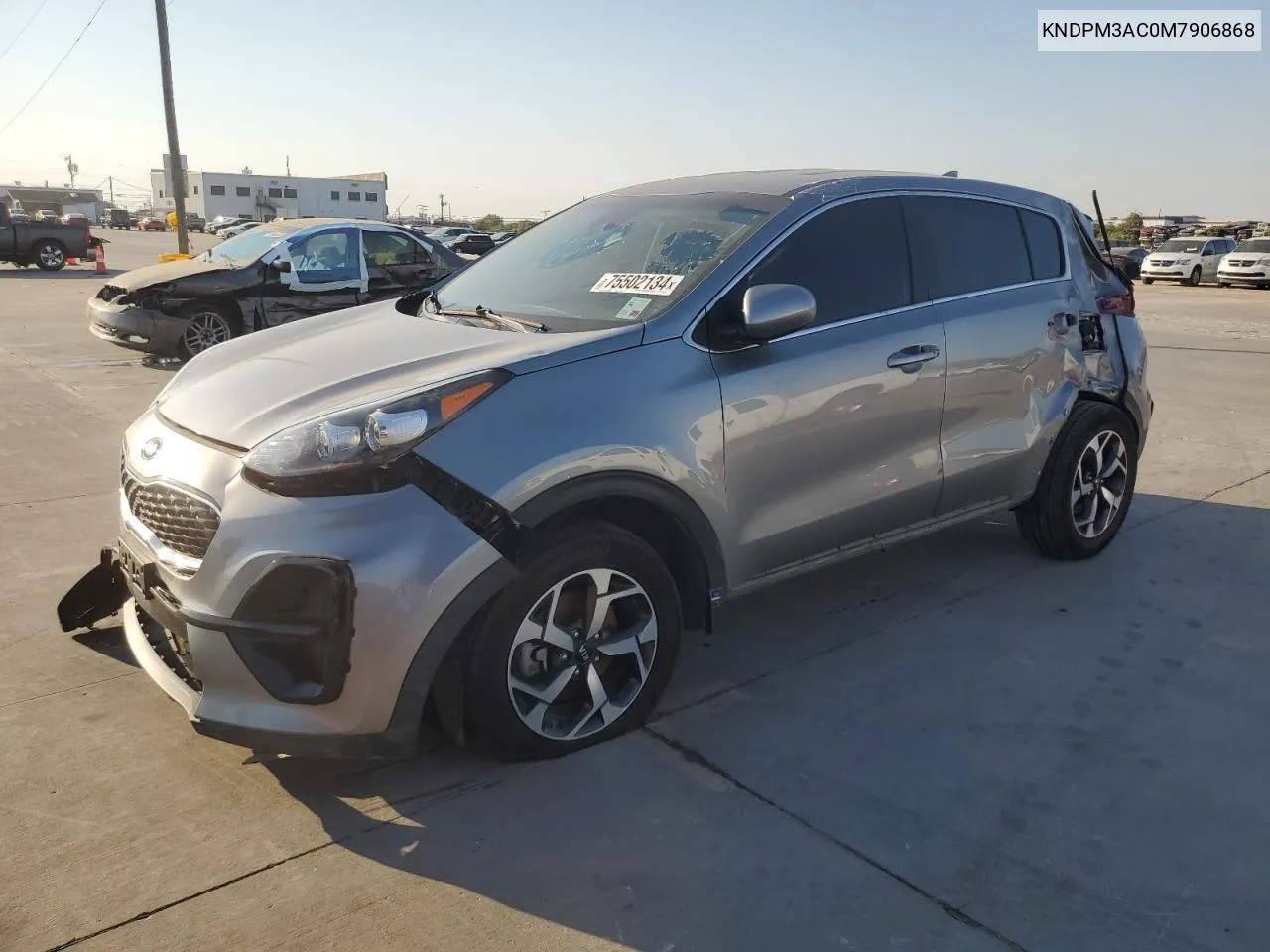 2021 Kia Sportage Lx VIN: KNDPM3AC0M7906868 Lot: 75502134