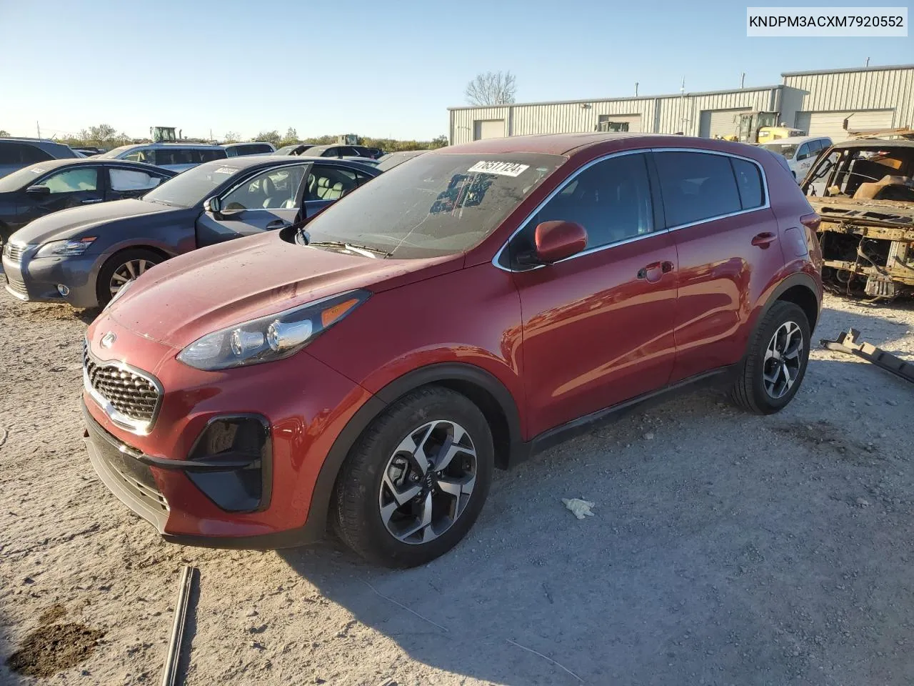 2021 Kia Sportage Lx VIN: KNDPM3ACXM7920552 Lot: 76517124