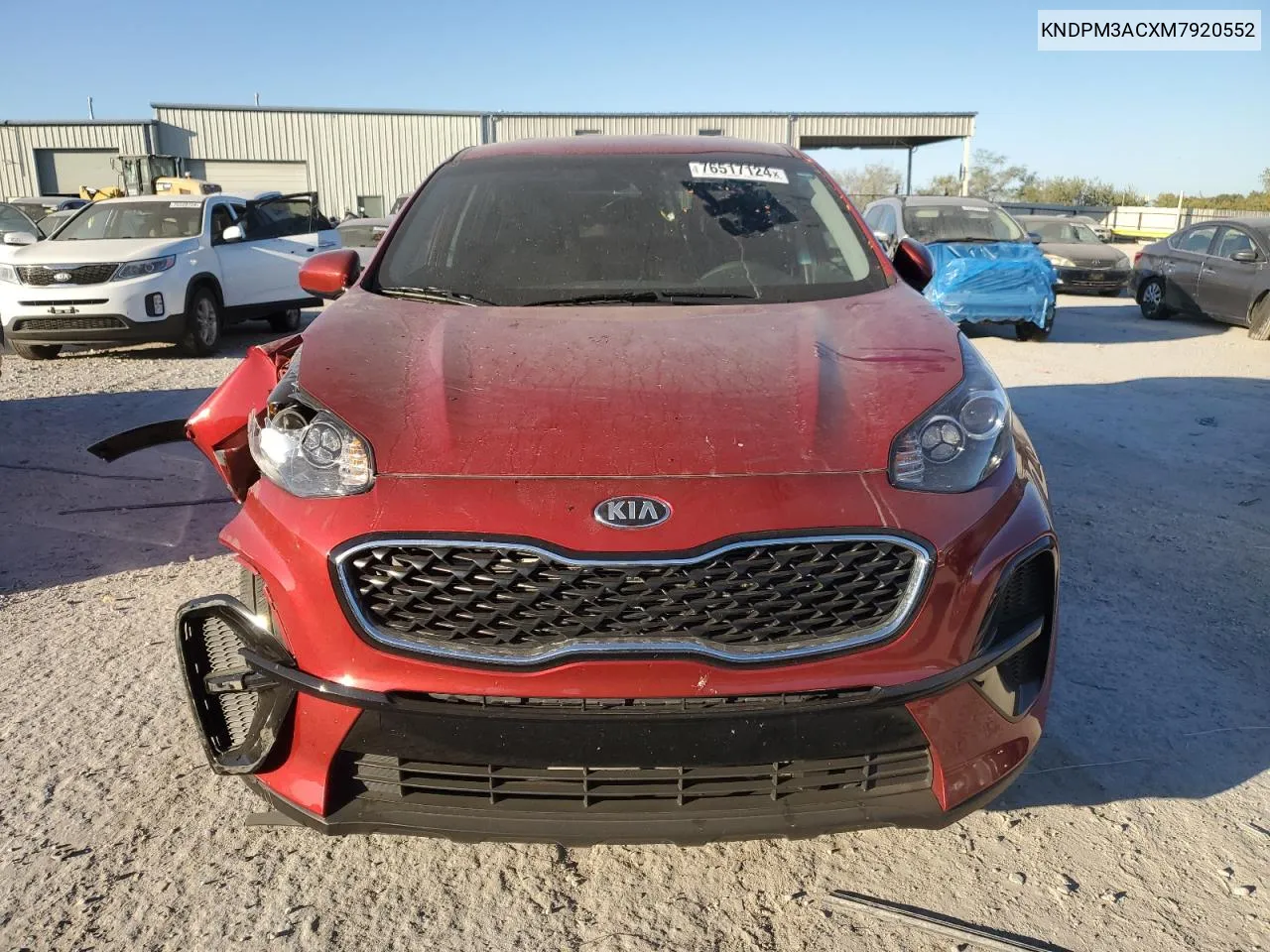 2021 Kia Sportage Lx VIN: KNDPM3ACXM7920552 Lot: 76517124