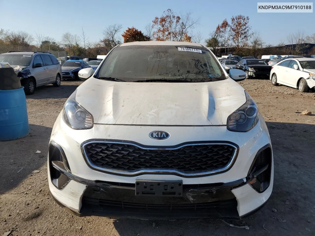 2021 Kia Sportage Lx VIN: KNDPM3AC9M7910188 Lot: 78380774