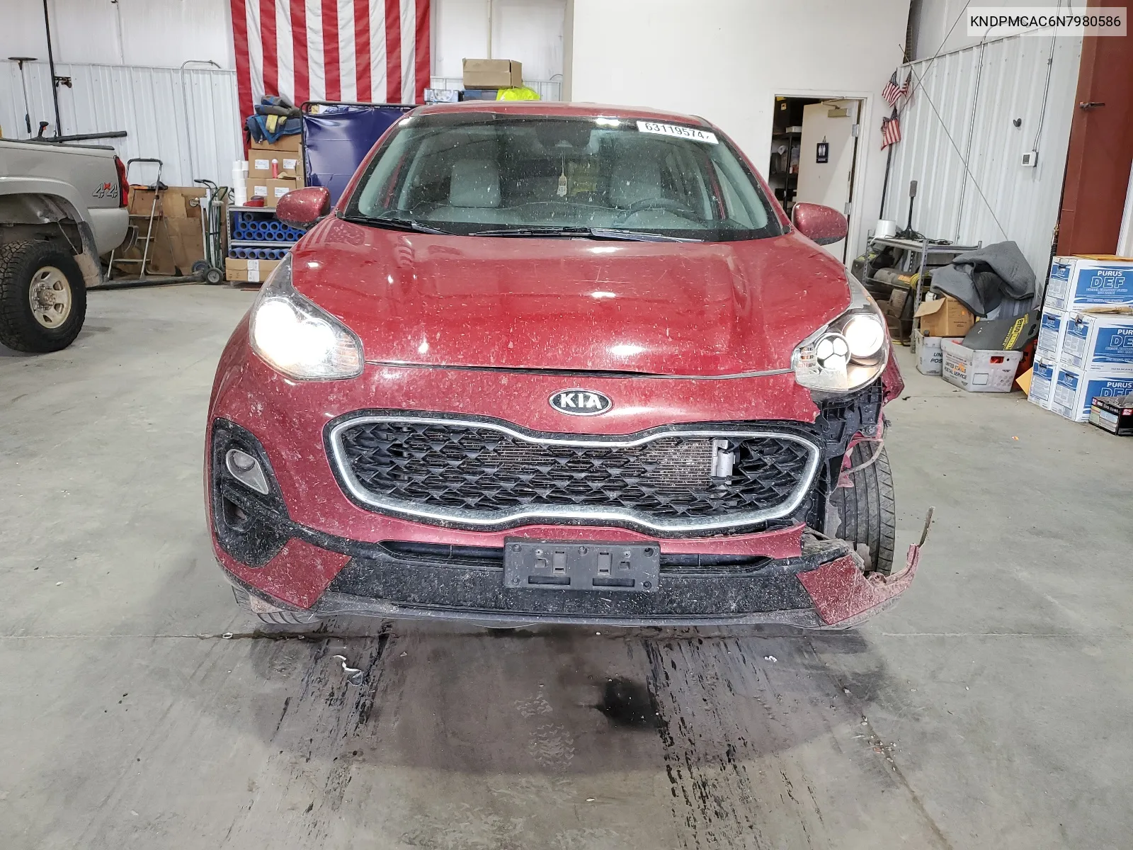 2022 Kia Sportage Lx VIN: KNDPMCAC6N7980586 Lot: 63119574