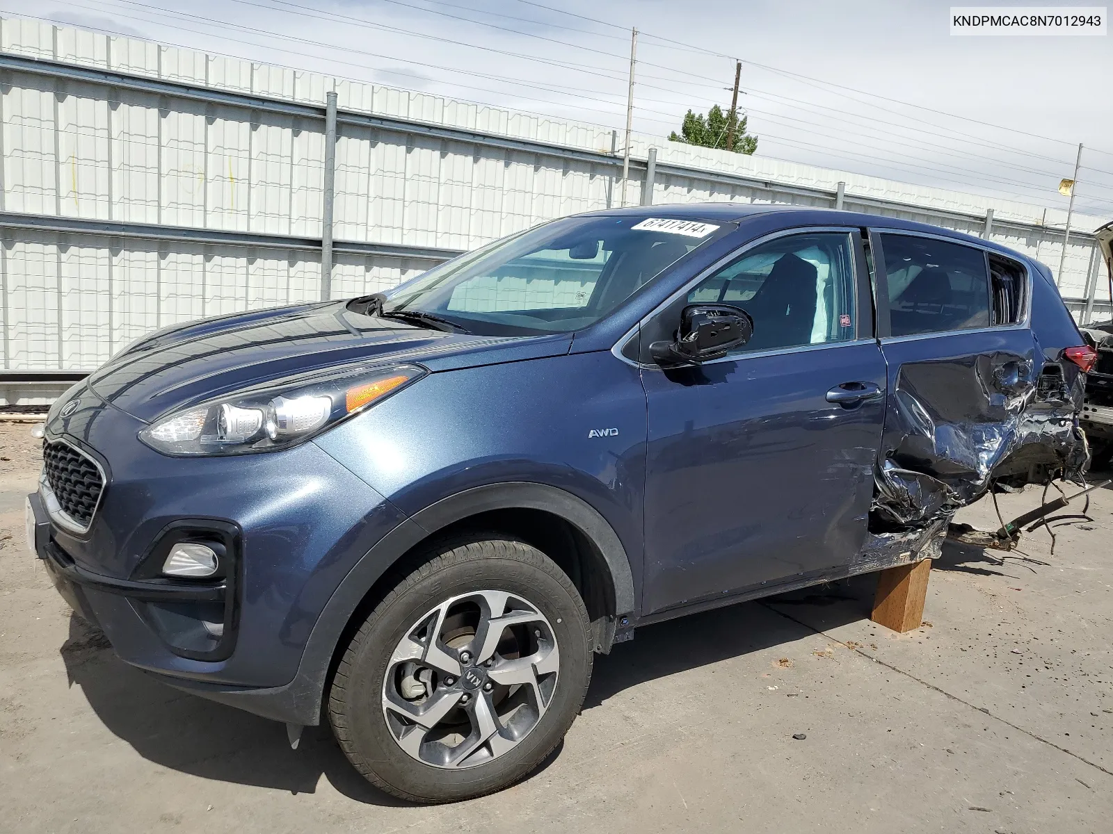 2022 Kia Sportage Lx VIN: KNDPMCAC8N7012943 Lot: 67417414