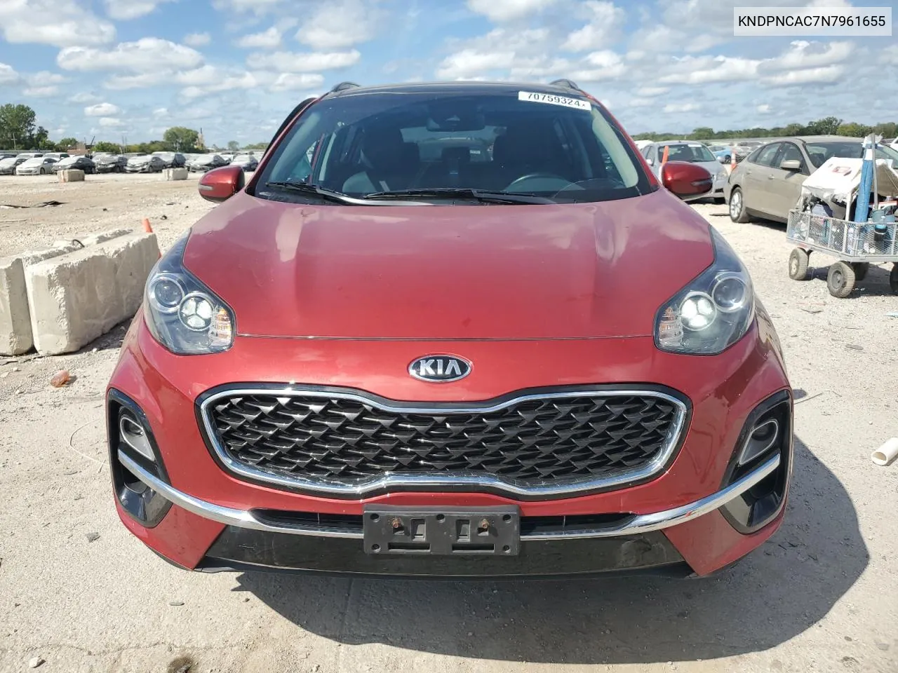 2022 Kia Sportage Ex VIN: KNDPNCAC7N7961655 Lot: 70759324