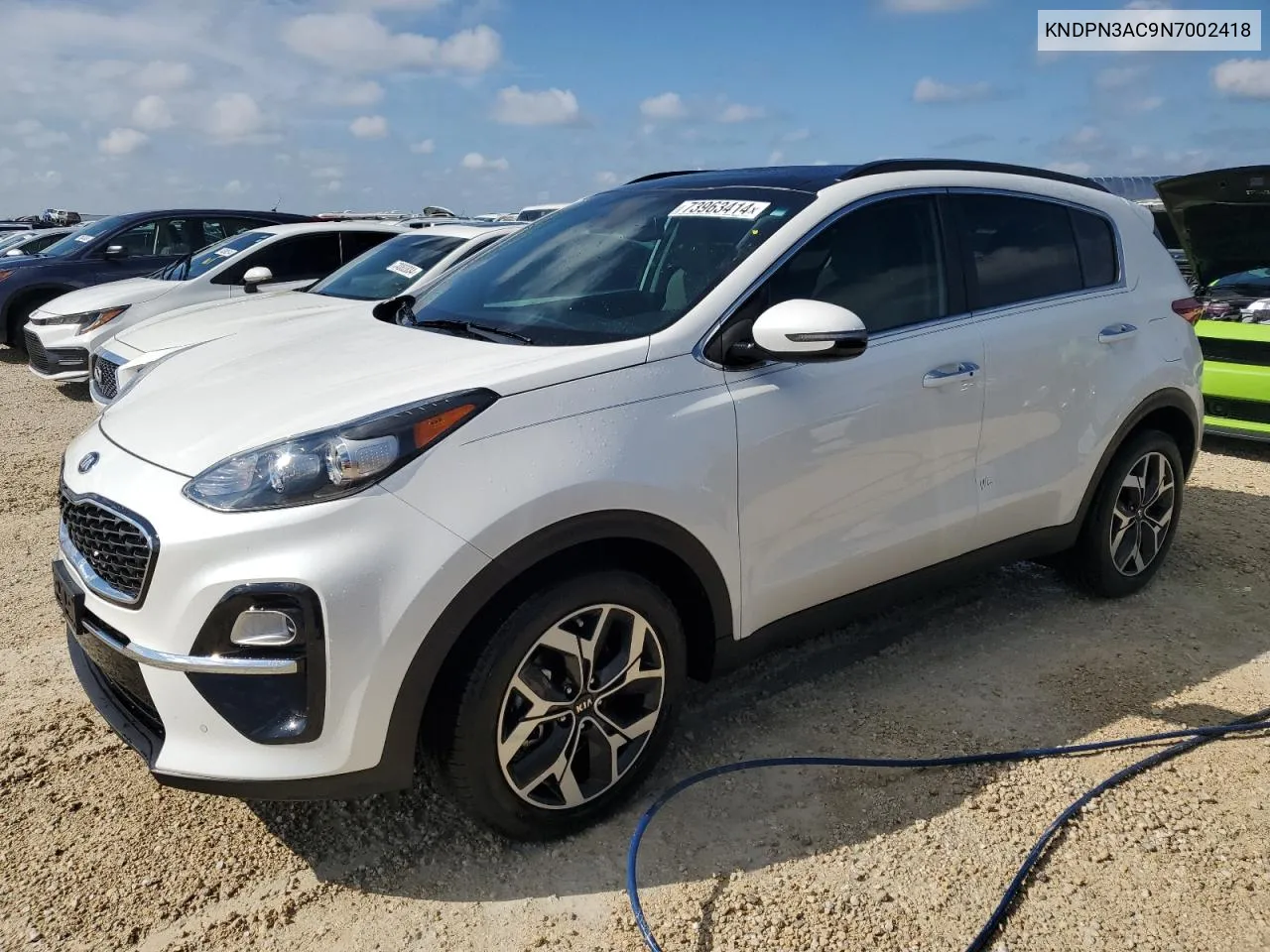 2022 Kia Sportage Ex VIN: KNDPN3AC9N7002418 Lot: 73963414