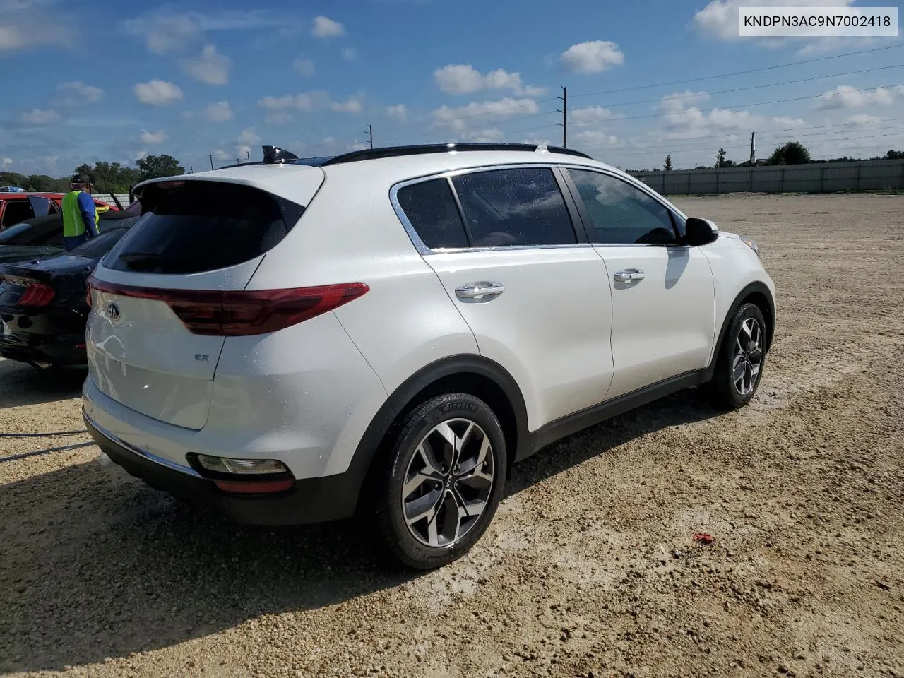 2022 Kia Sportage Ex VIN: KNDPN3AC9N7002418 Lot: 73963414