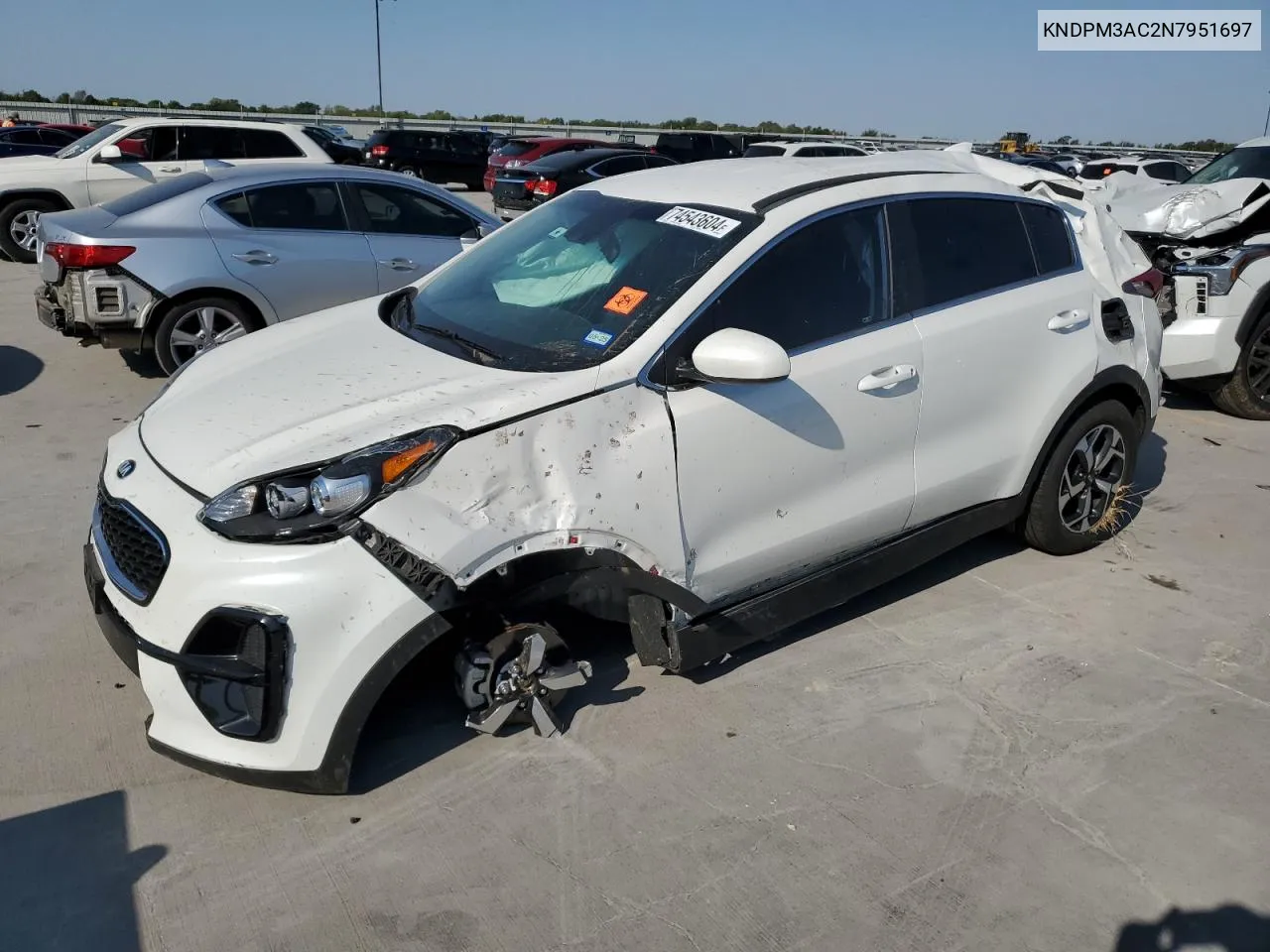 2022 Kia Sportage Lx VIN: KNDPM3AC2N7951697 Lot: 74543604