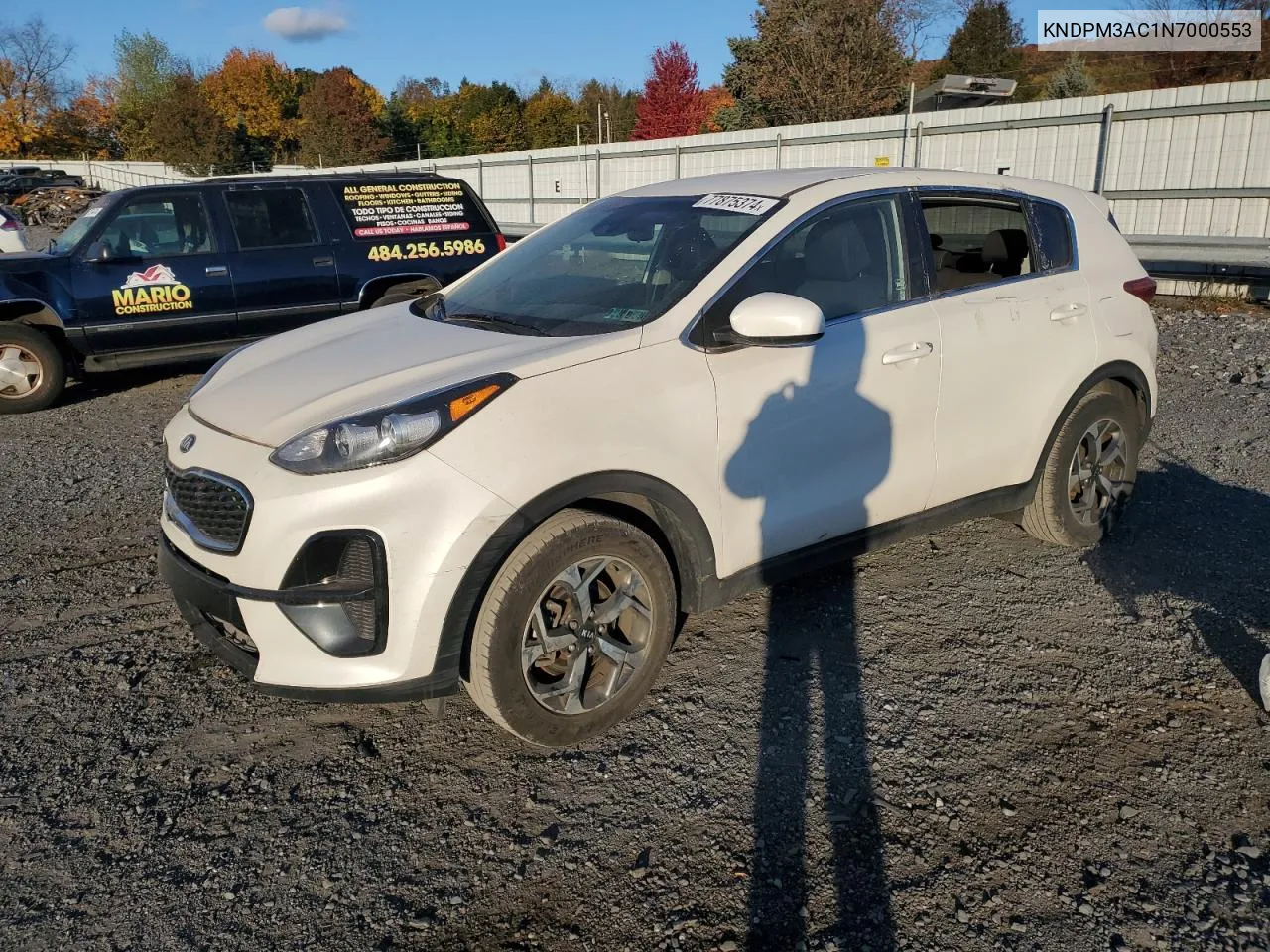 2022 Kia Sportage Lx VIN: KNDPM3AC1N7000553 Lot: 77875374