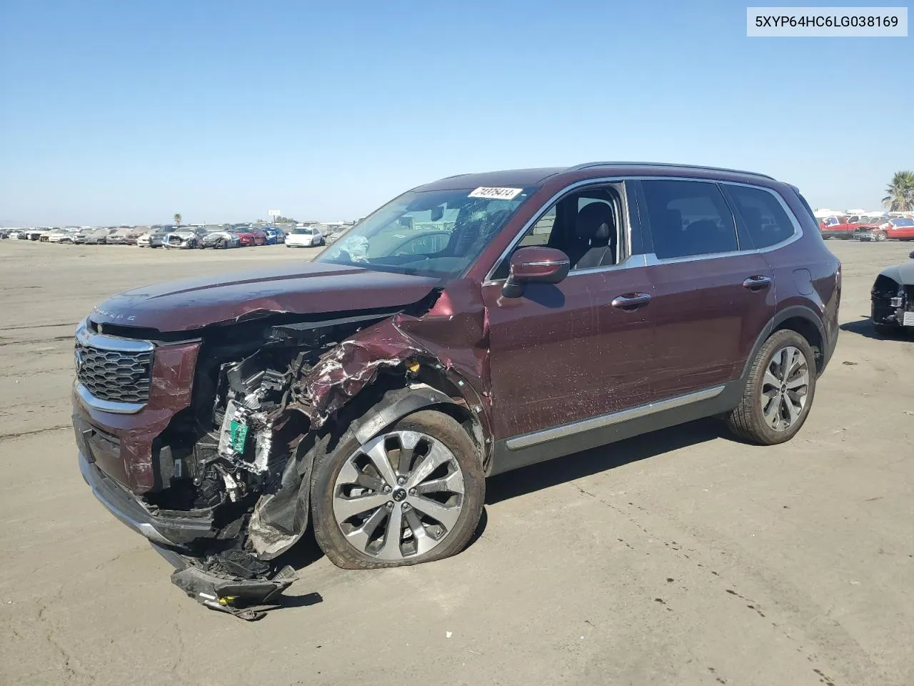 2020 Kia Telluride S VIN: 5XYP64HC6LG038169 Lot: 74375414