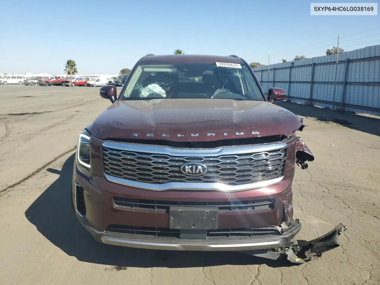 2020 Kia Telluride S VIN: 5XYP64HC6LG038169 Lot: 74375414