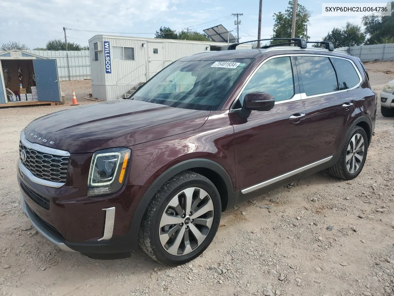 2020 Kia Telluride S VIN: 5XYP6DHC2LG064736 Lot: 75401934