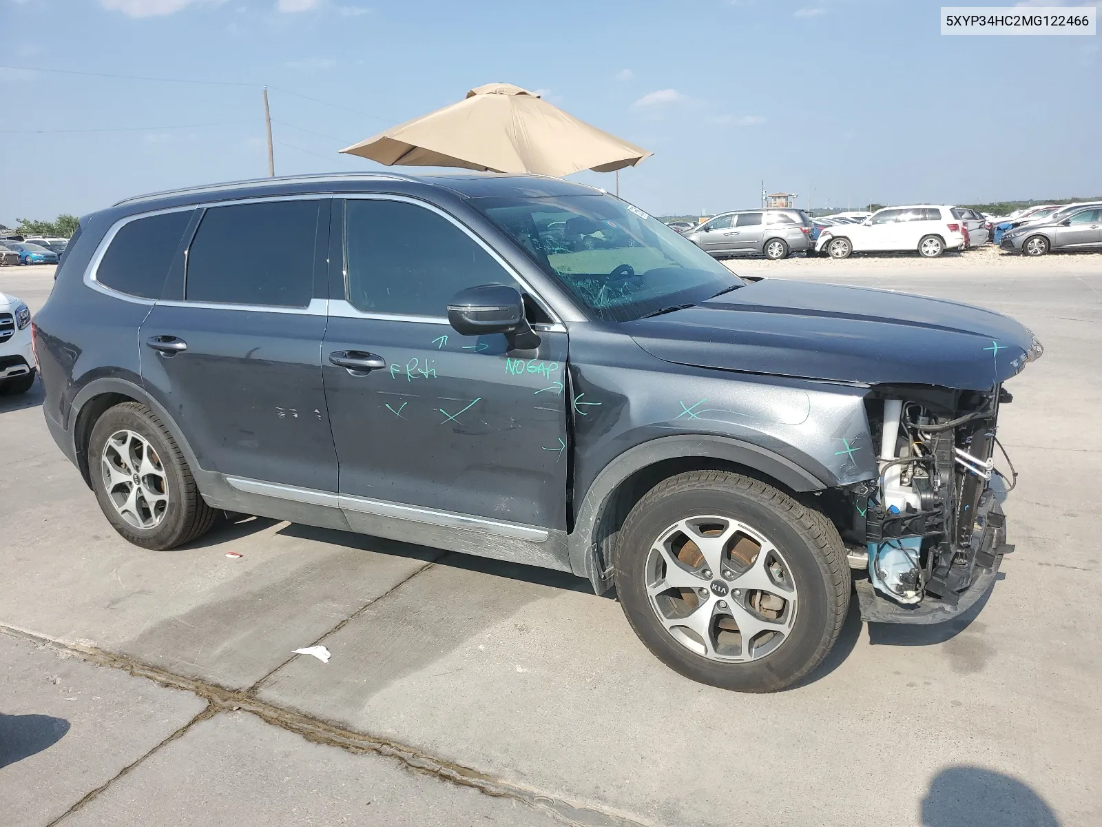 2021 Kia Telluride Ex VIN: 5XYP34HC2MG122466 Lot: 65590244