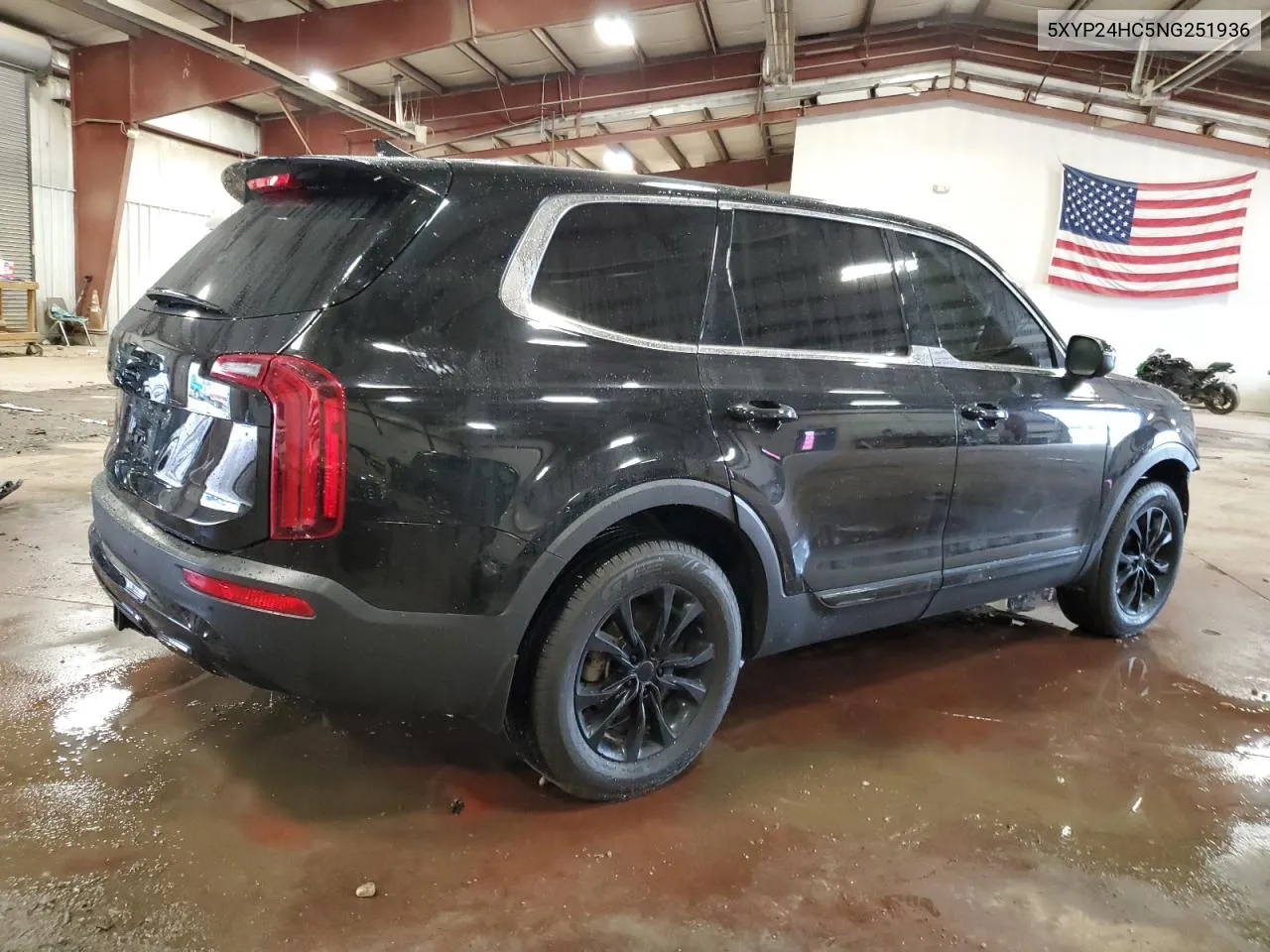 2022 Kia Telluride Lx VIN: 5XYP24HC5NG251936 Lot: 69220584