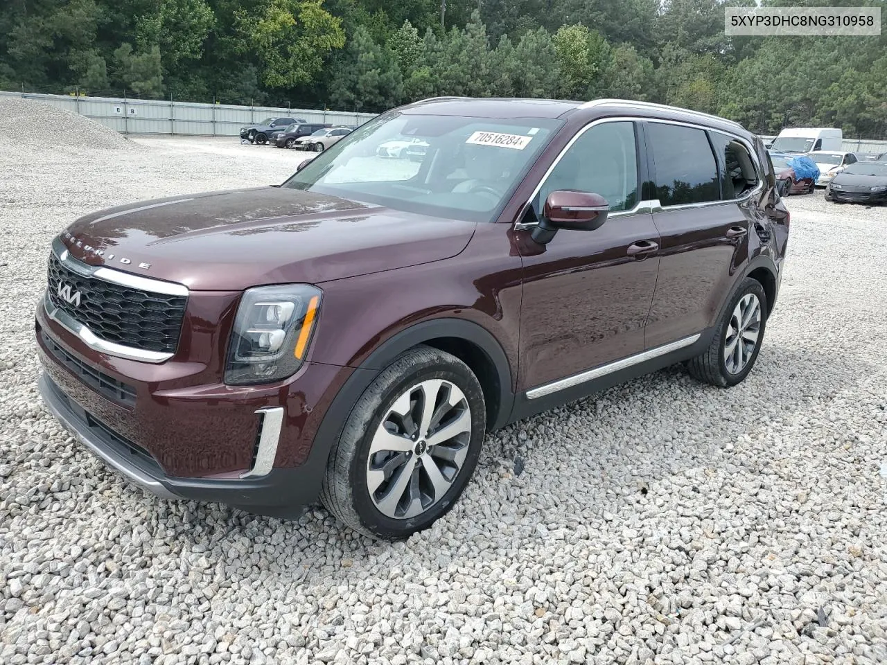 2022 Kia Telluride Ex VIN: 5XYP3DHC8NG310958 Lot: 70516284