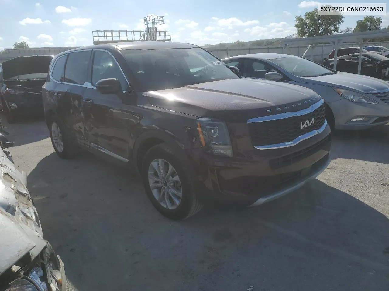 2022 Kia Telluride Lx VIN: 5XYP2DHC6NG216693 Lot: 71744394