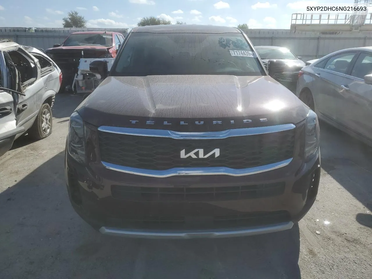 2022 Kia Telluride Lx VIN: 5XYP2DHC6NG216693 Lot: 71744394