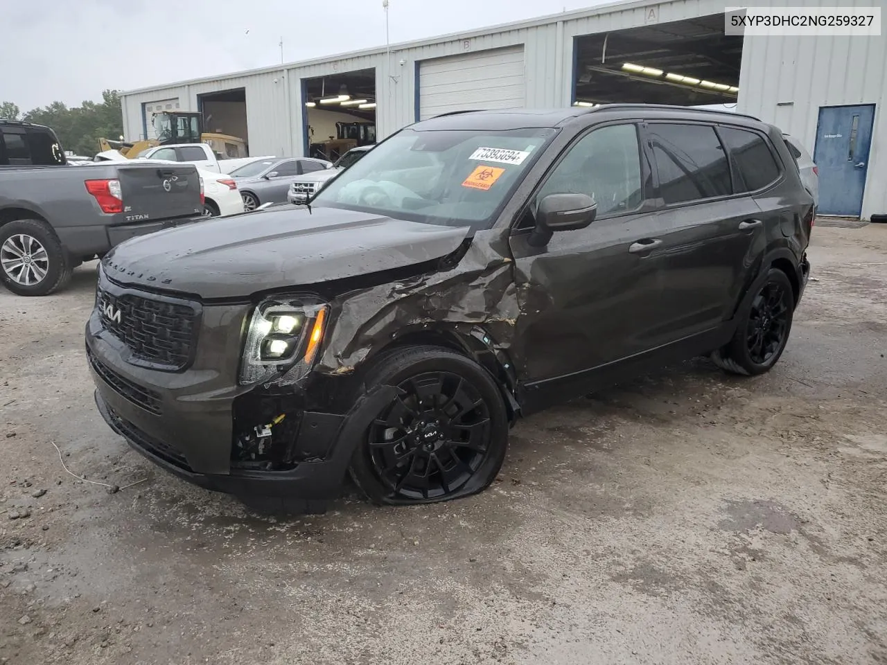 2022 Kia Telluride Ex VIN: 5XYP3DHC2NG259327 Lot: 73393694