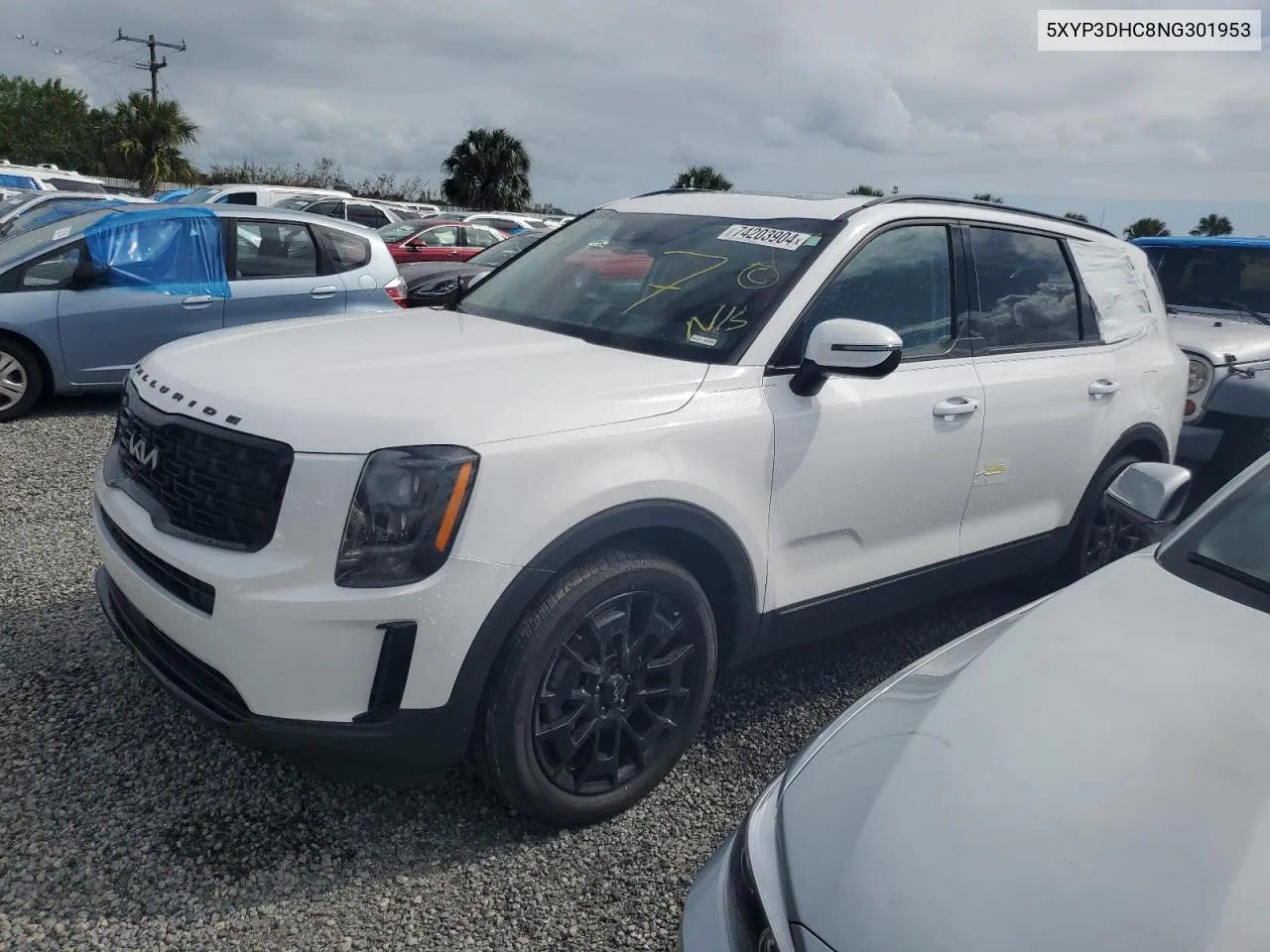 2022 Kia Telluride Ex VIN: 5XYP3DHC8NG301953 Lot: 74203904