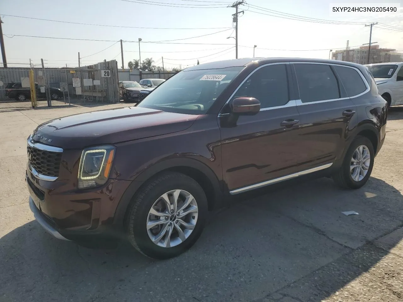 5XYP24HC3NG205490 2022 Kia Telluride Lx