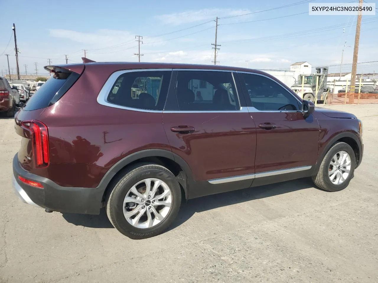 2022 Kia Telluride Lx VIN: 5XYP24HC3NG205490 Lot: 75028644