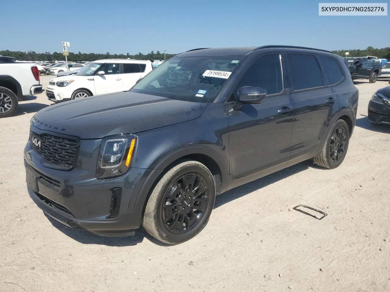 2022 Kia Telluride Ex VIN: 5XYP3DHC7NG252776 Lot: 75199534