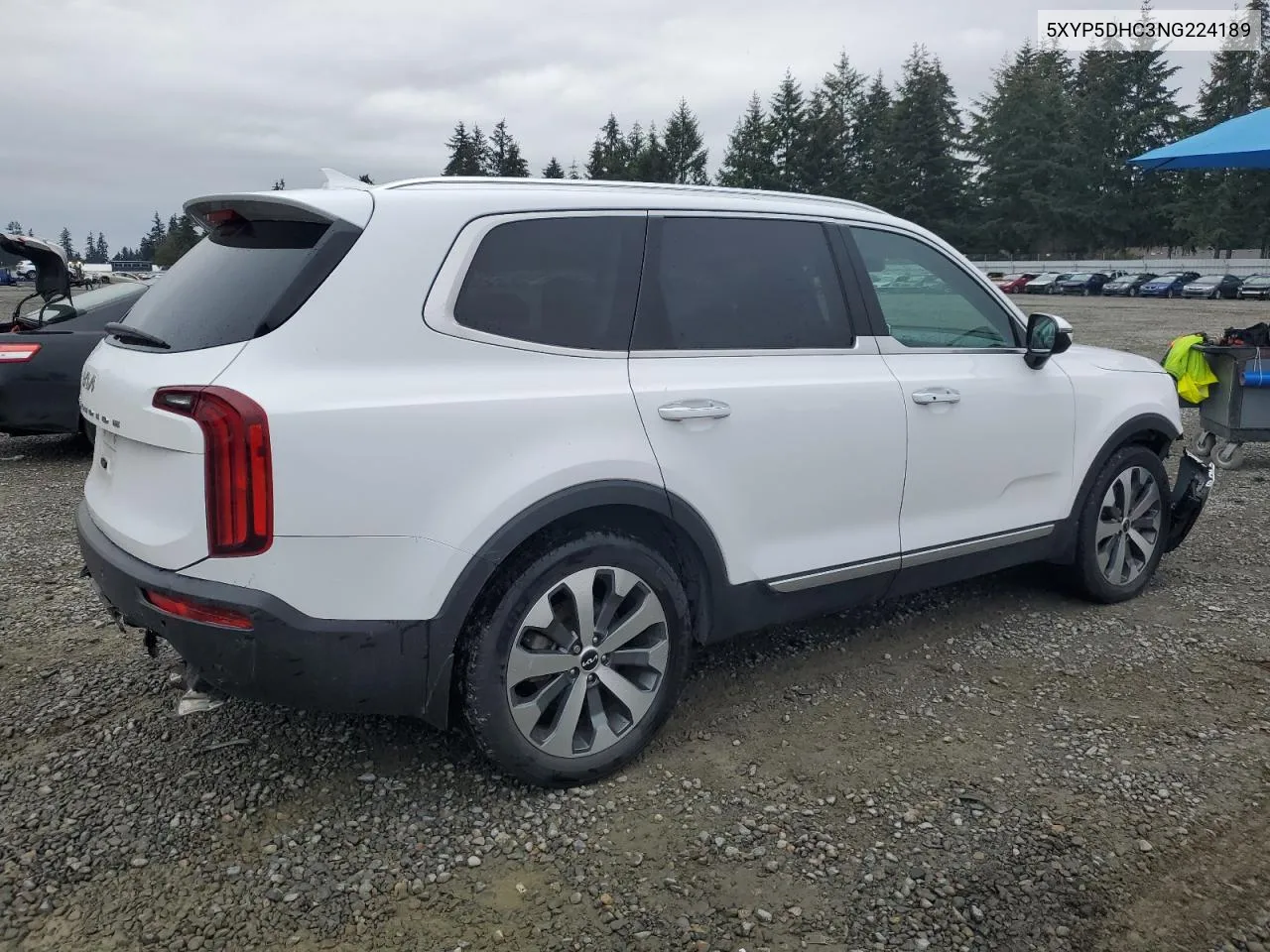 2022 Kia Telluride Sx VIN: 5XYP5DHC3NG224189 Lot: 75351444