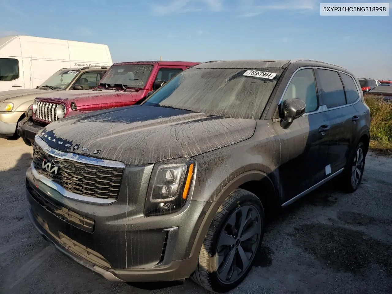 2022 Kia Telluride Ex VIN: 5XYP34HC5NG318998 Lot: 75587964