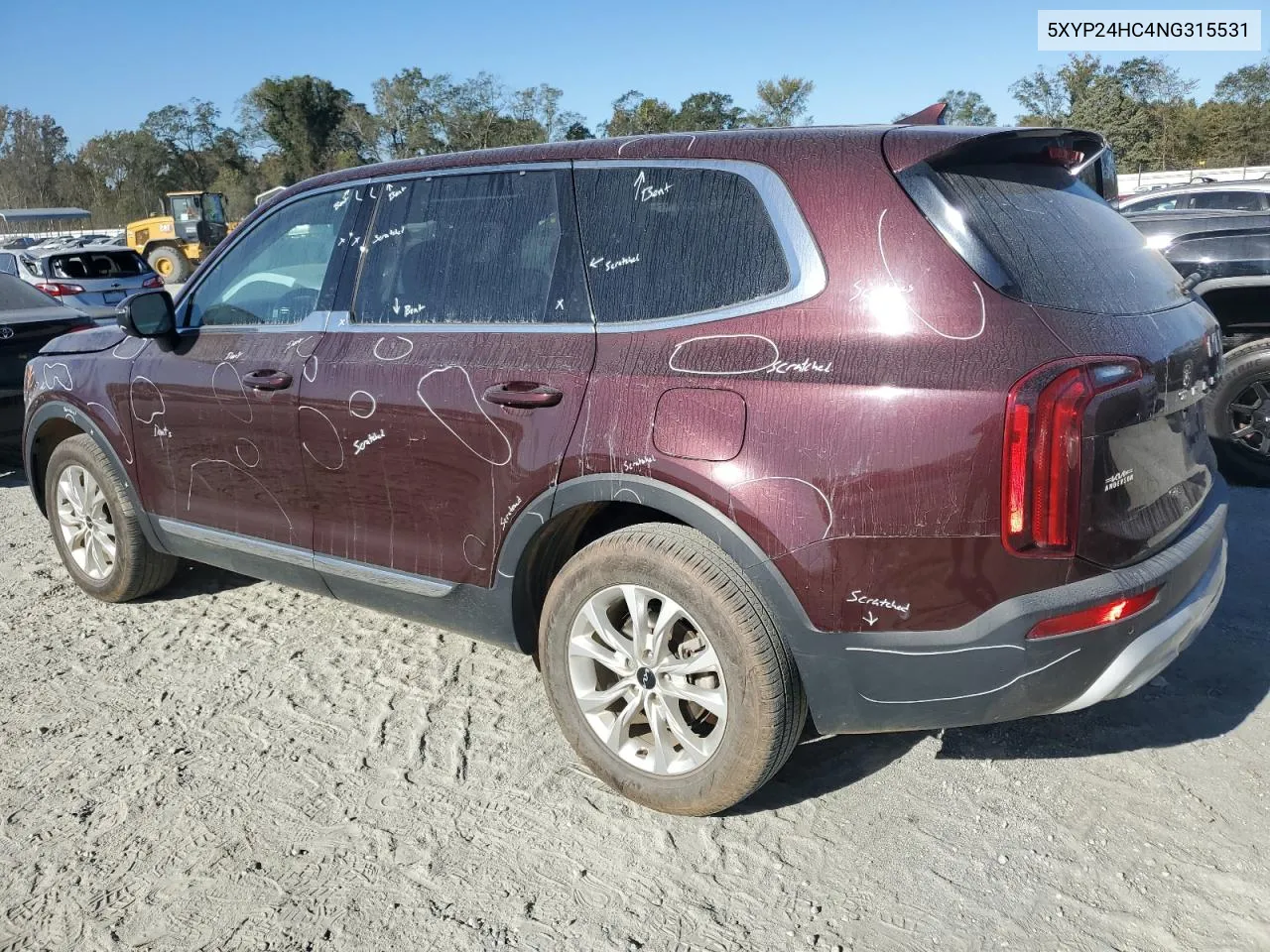 2022 Kia Telluride Lx VIN: 5XYP24HC4NG315531 Lot: 75648754