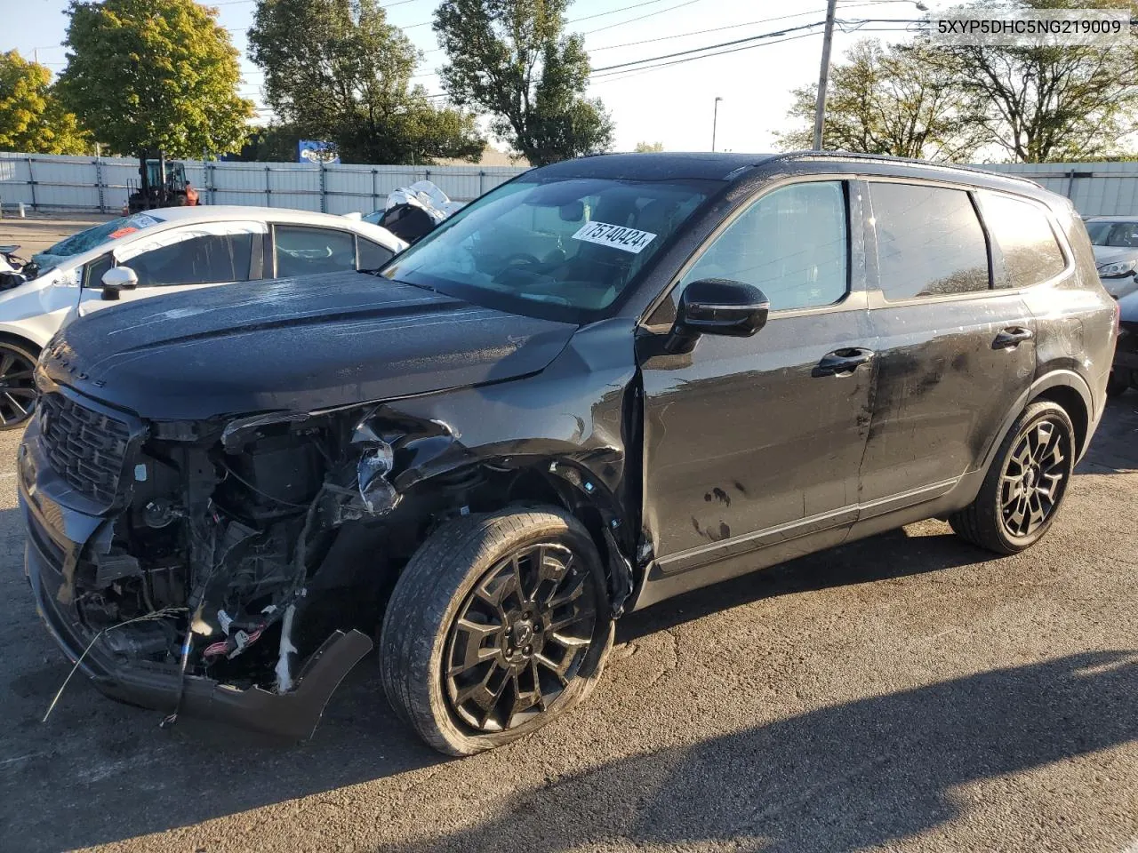 2022 Kia Telluride Sx VIN: 5XYP5DHC5NG219009 Lot: 75740424